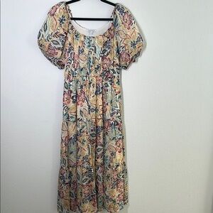 Patrons of Peace Spring Tropical Floral Midi Maxi Dress Size M